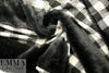 Italian banded faux fur/checkered plaid coating 1.625 yd
