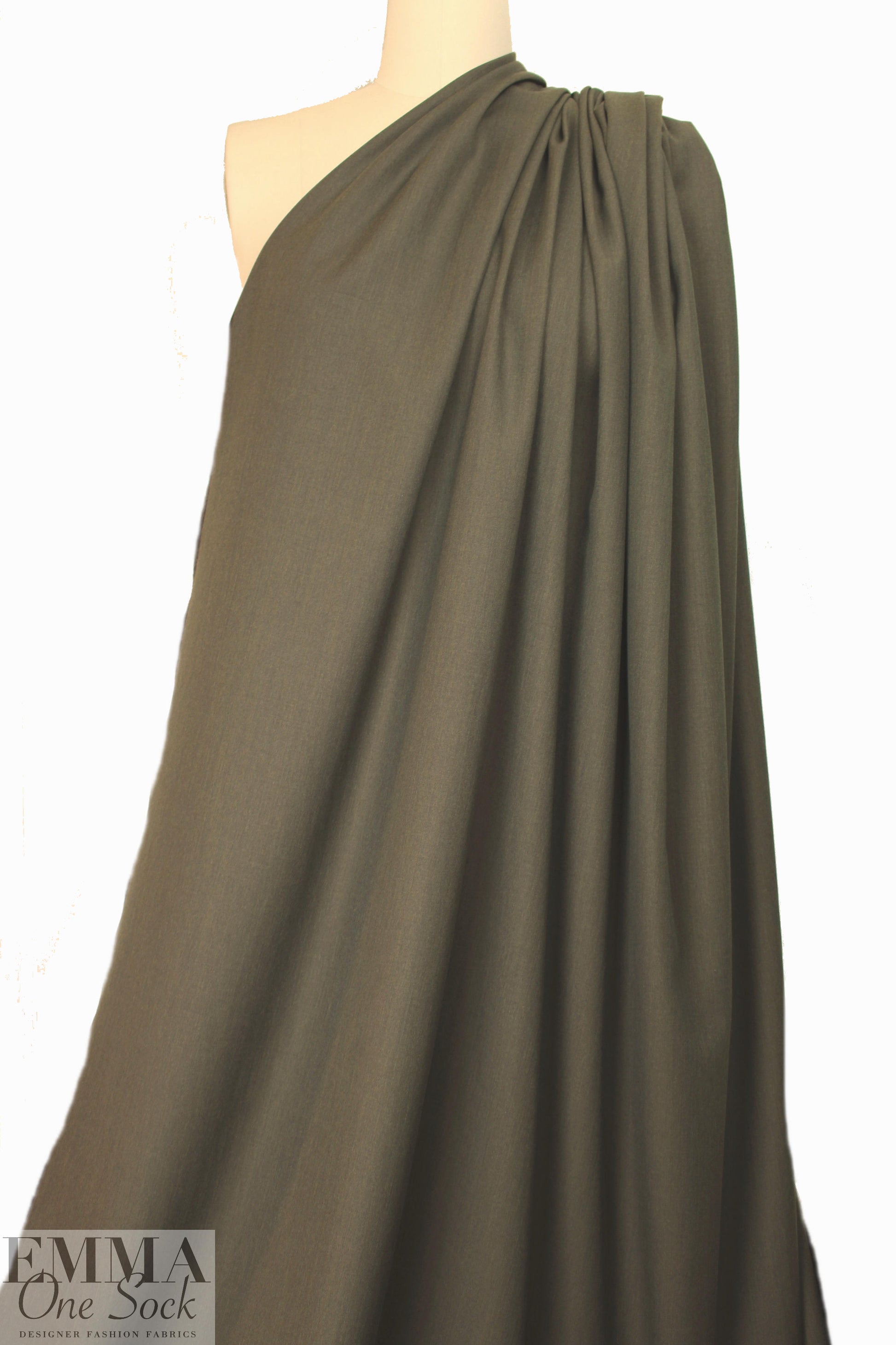 fine quality wool gabardine - bark heather 1.75 yd