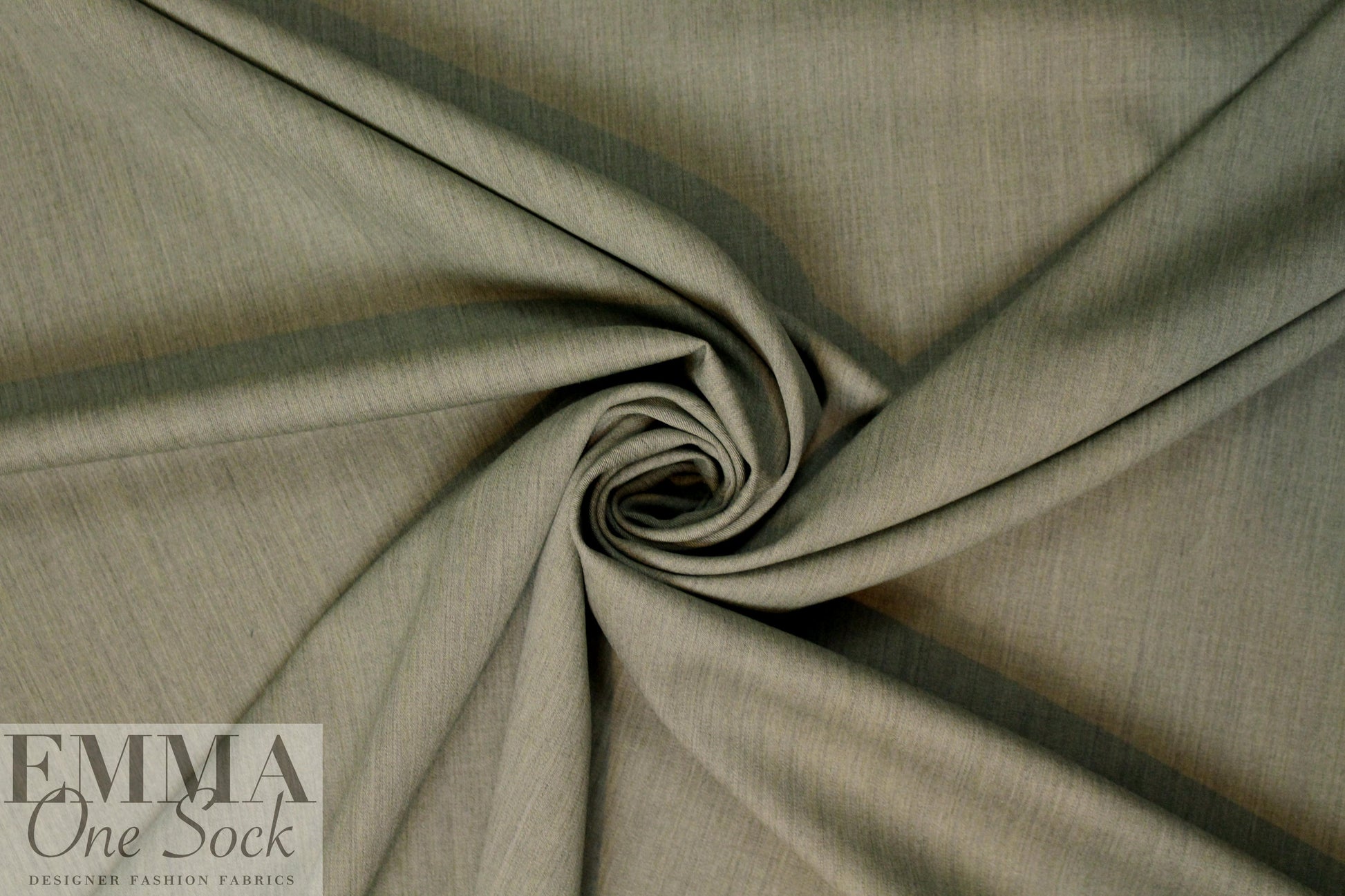 fine quality wool gabardine - putty heather