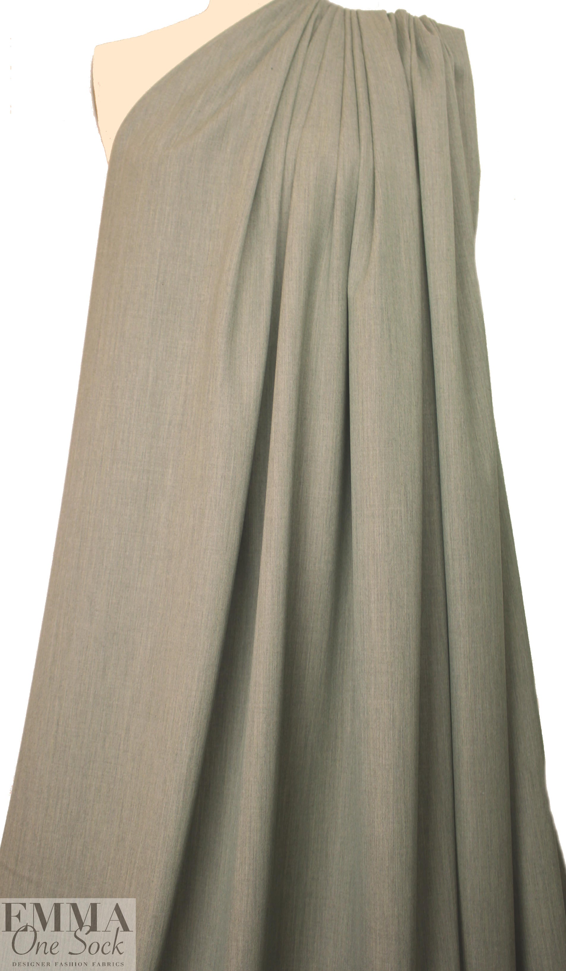 fine quality wool gabardine - putty heather