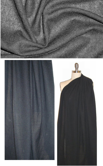 all wool semi-opaque gauze - black