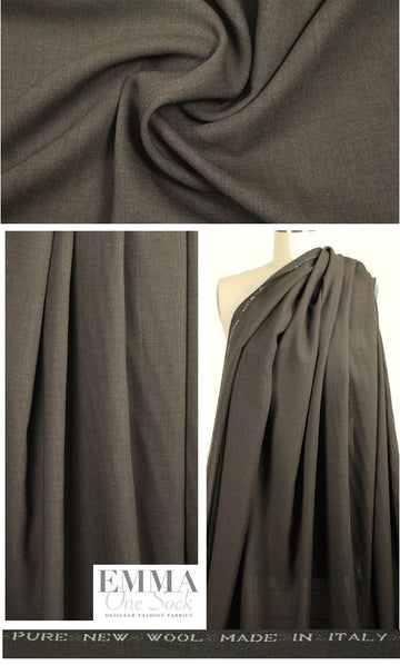Italian lightweight drapey wool crepe - bark