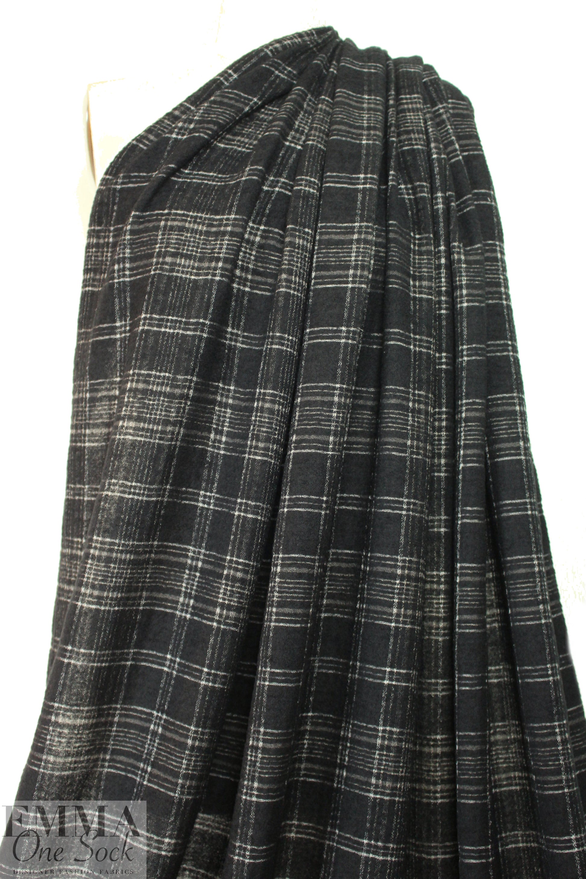 Noriso1 Ferrari yarn dyed wool gauze - b/w plaid