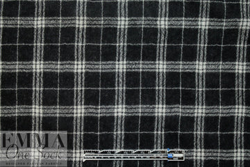 Japanese yarn dyed plaid wool gauze - black/white 1.875 yd