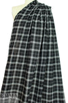 Japanese yarn dyed plaid wool gauze - black/white 1.75 yd