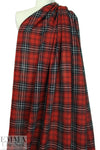 Japanese yarn dyed plaid wool gauze - black/red