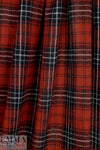 Japanese yarn dyed plaid wool gauze - black/red 1.33 yds