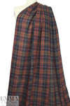 Japanese yarn dyed plaid wool gauze - rust/midnight