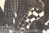 Italian printed wool/viscose gauze - off black/cafe' graphic .875 yds