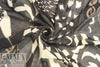 Italian printed wool/viscose gauze - off black/cafe' graphic .875 yds