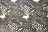 Italian printed wool/viscose gauze - off black/cafe' graphic .875 yds