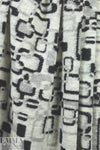 Italian black/gray mod graphic textured wool fleece 1.875 yd