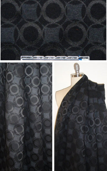 Italian dark and subtle graphic felt-textured brocade