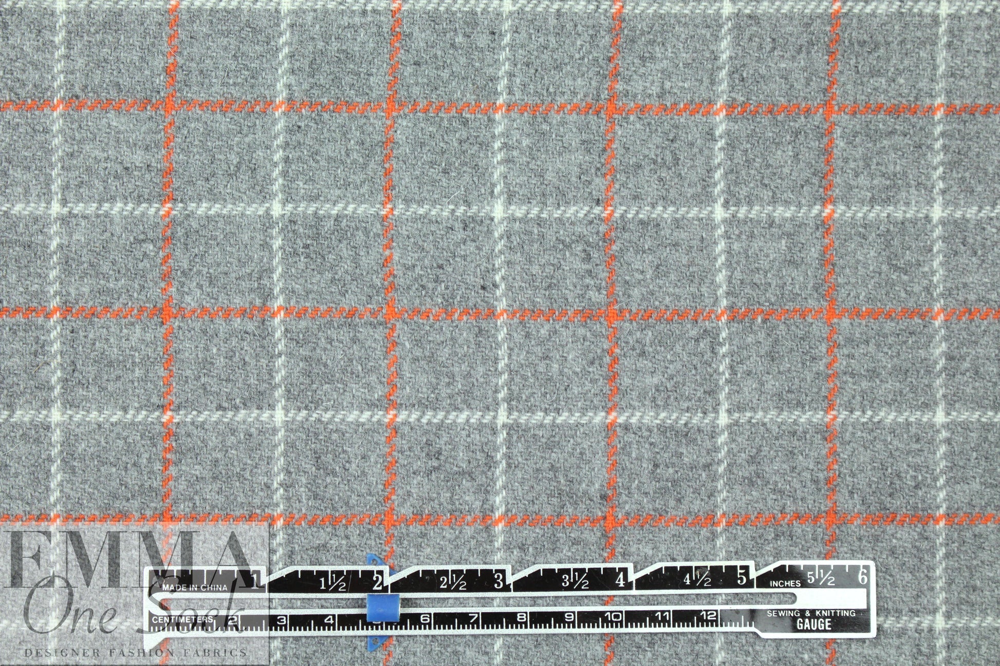 Rag and B0ne gray/tangerine plaid wool suiting