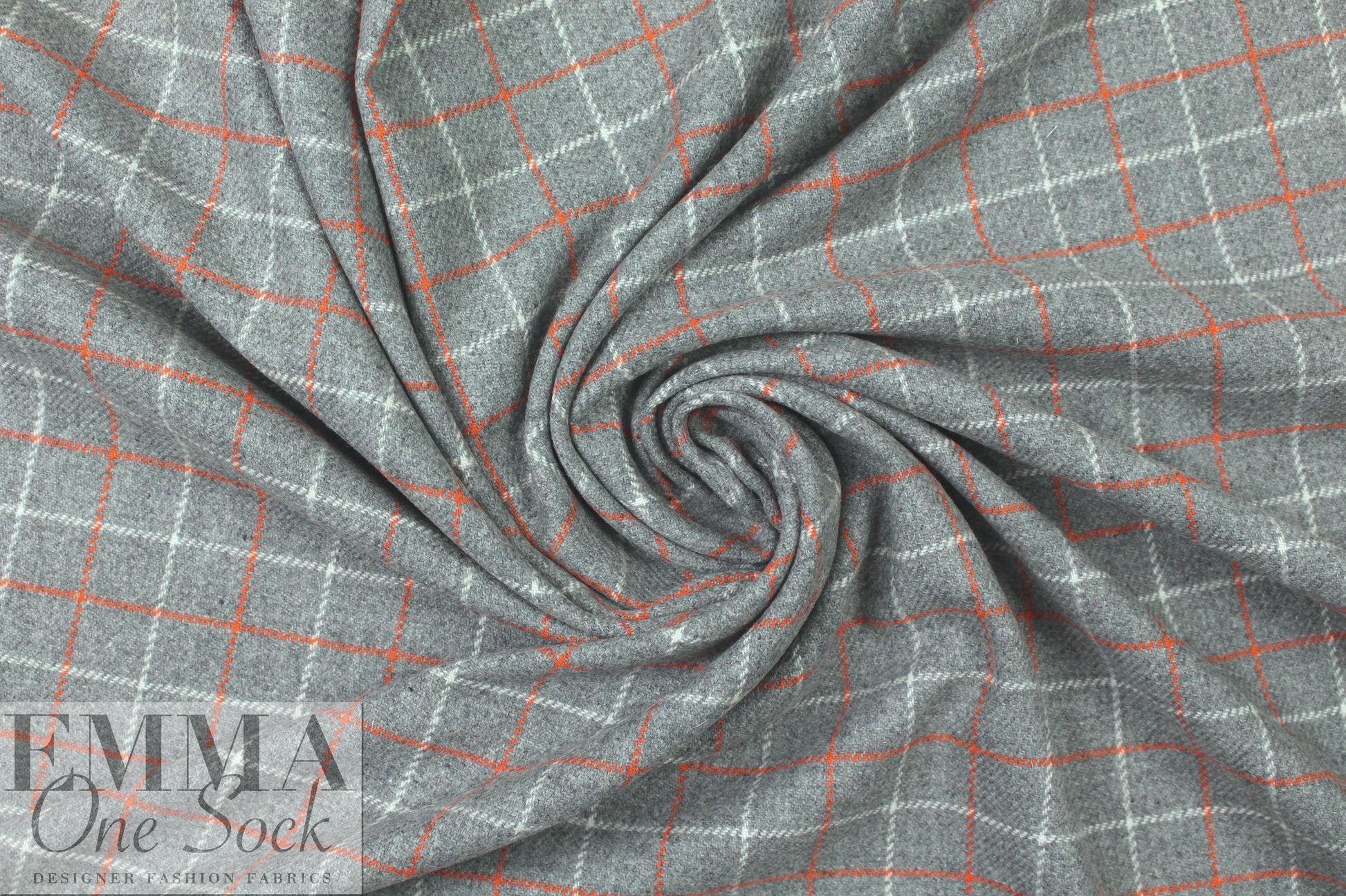 Rag and B0ne gray/tangerine plaid wool suiting