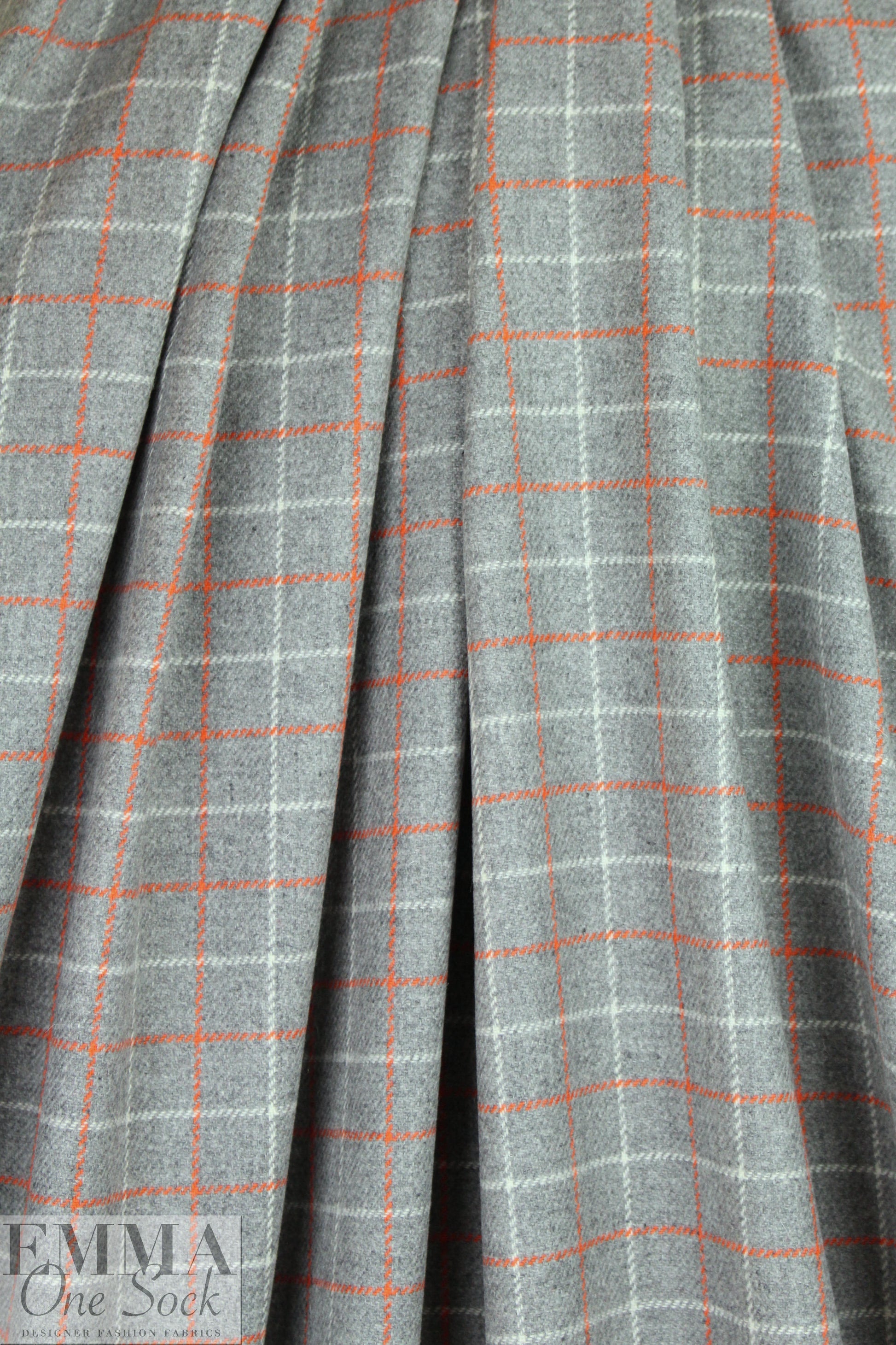 Rag and B0ne gray/tangerine plaid wool suiting