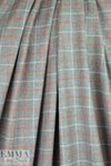 Rag and B0ne gray/tangerine plaid wool suiting 1.875 yds
