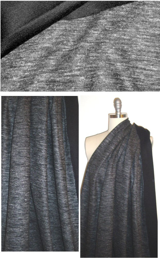 Italian wool/hemp 2-ply sweater knit - gray heather