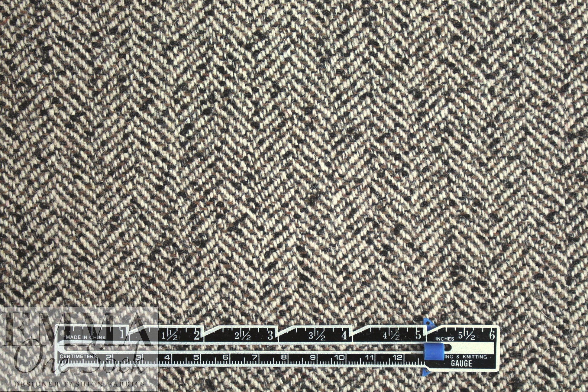 Italian earth tones wool blend herringbone woven
