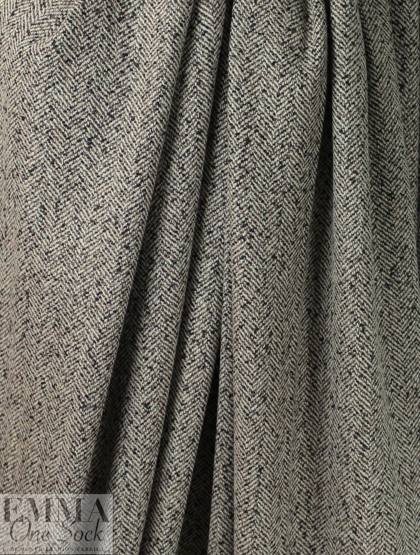 Italian earth tones wool blend herringbone woven