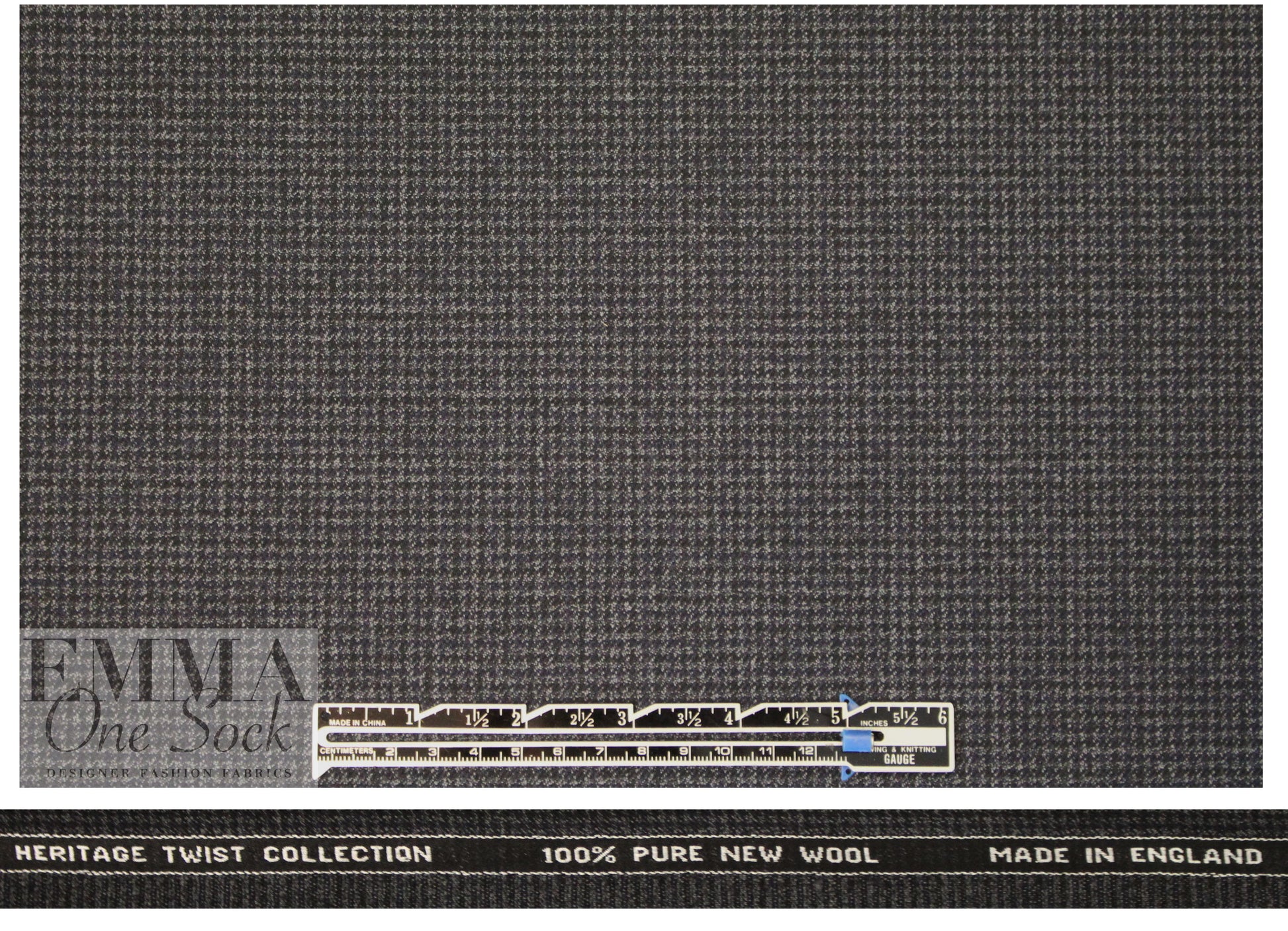 famous designer virgin wool mini-houndstooth
