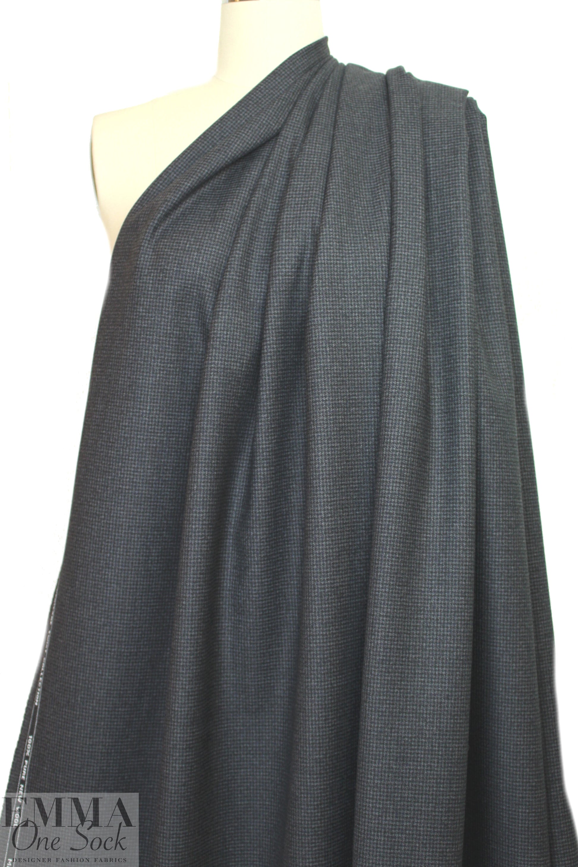 famous designer virgin wool mini-houndstooth