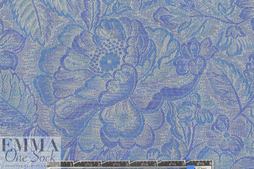 Italian flowery blues all-wool jacquard weave