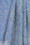 Italian flowery blues all-wool jacquard weave