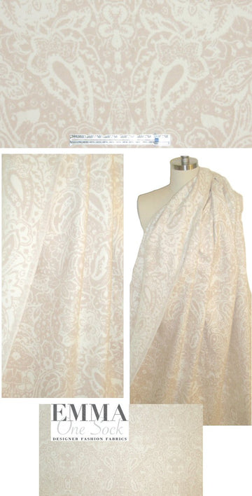 Italian floral jacquard weave wool coating