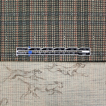Bur6erry 'hounds and houndstooth' wool/spandex jersey 1 yard