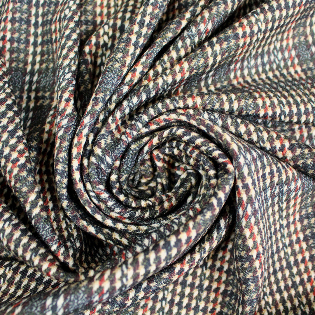 Bur6erry 'hounds and houndstooth' wool/spandex jersey 1 yard