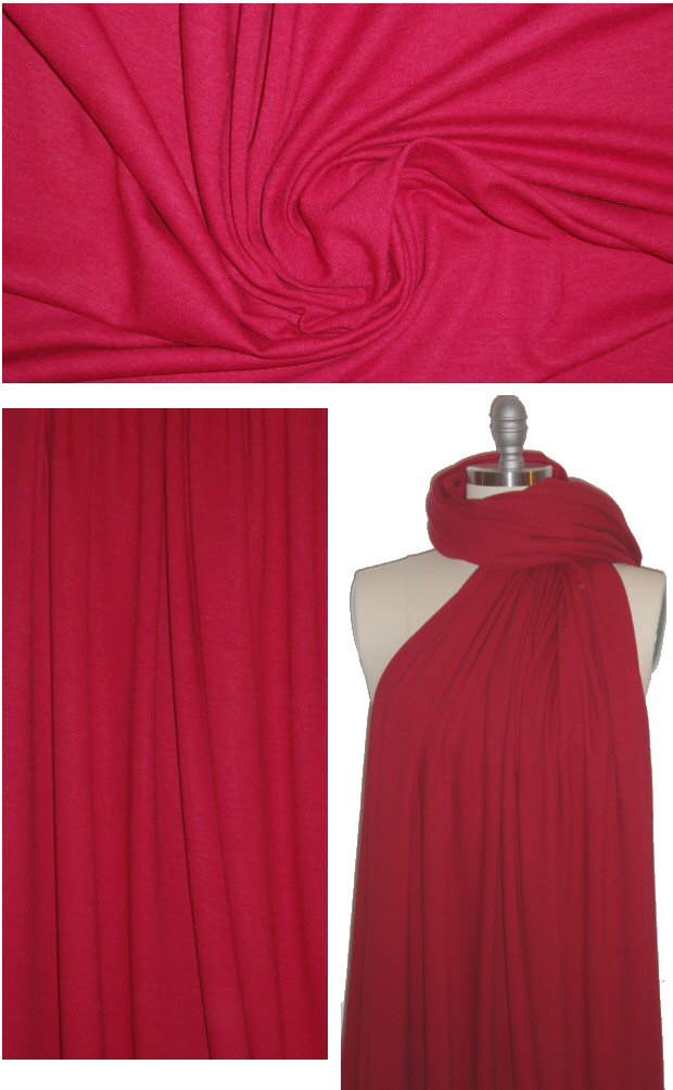 DKNY wool/lycra jersey - deep red 1 yard