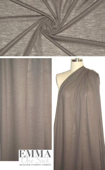 NY designer thin wool crepe sweater knit - mocha .95 yds