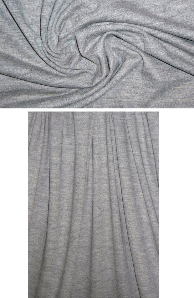 CA designer gray heather wool sweater knit 1.5 yd