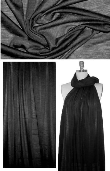Italian featherwieght wool/lycra jersey - black 1.66 yd