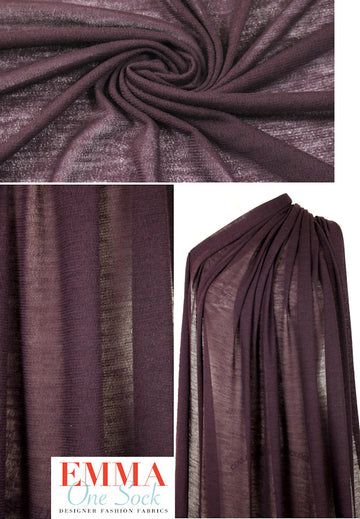 Italian wool gauze sweater knit - plum raisin