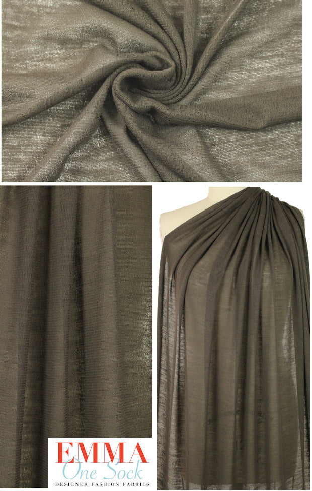 Italian wool gauze sweater knit - chocolate chip