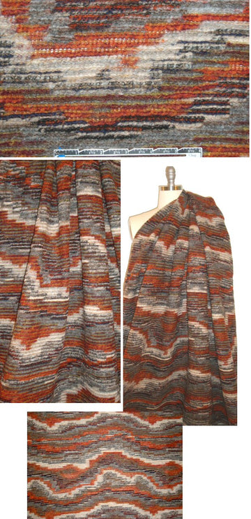 Italian yarn dyed strata design wool ottoman knit
