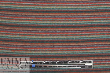 Italian wool blend, yarn-dyed autumn tones stripe sweater