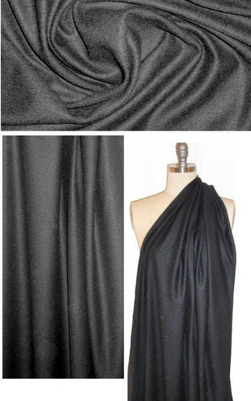 famous designer all wool felted knit - black 1.375 yds