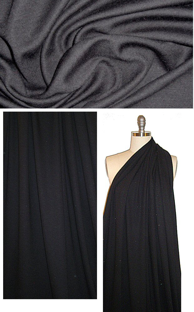 Italian luxury all-wool sweater knit - black 1.5 yds