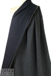 CA designer two-sided wool/jersey knit - charcoal/midnight 2.375 yd