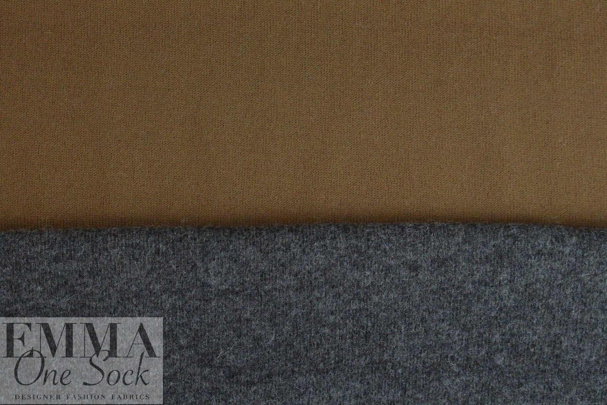 CA designer two-sided wool/jersey knit - bark/nutmeg 1.5 yd
