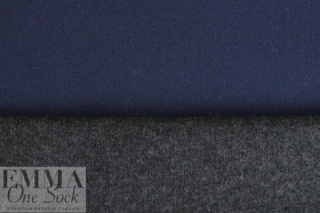 CA designer two-sided wool/jersey knit - charcoal/navy