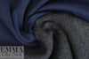 CA designer two-sided wool/jersey knit - charcoal/navy