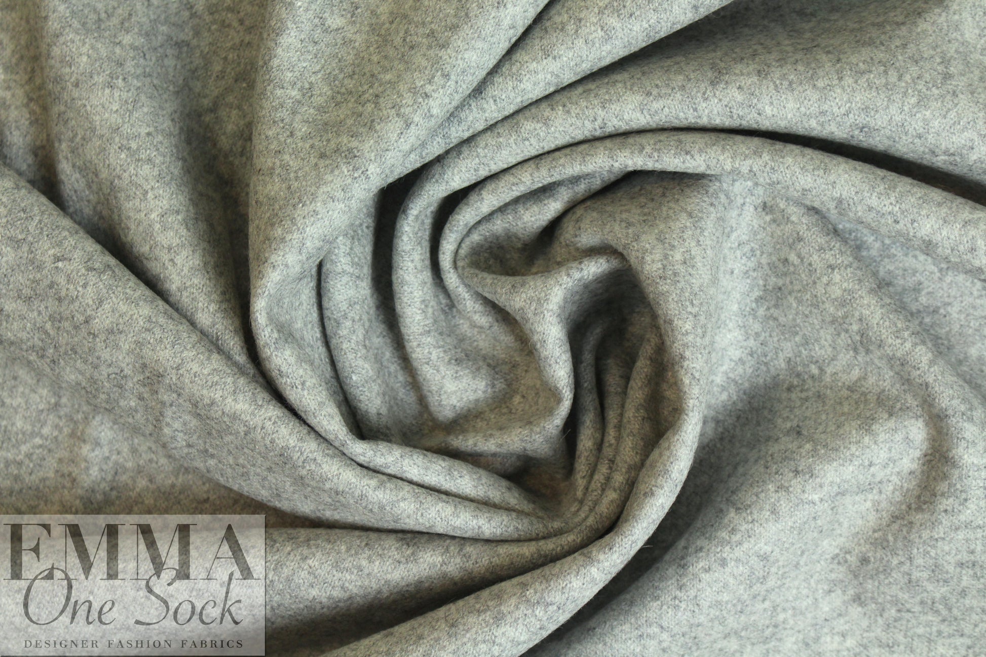 Italian thick wool sweater knit - heathered light gray