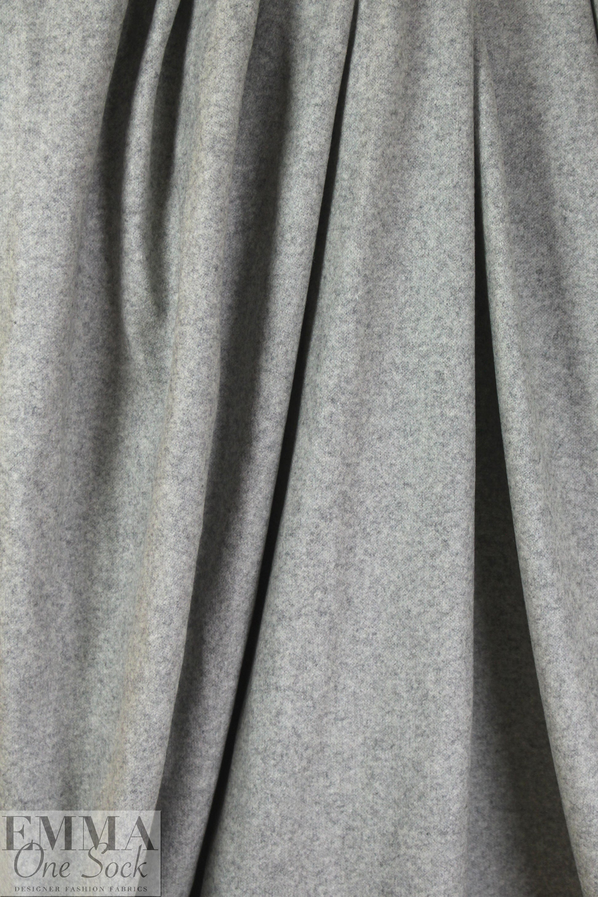 Italian thick wool sweater knit - heathered light gray