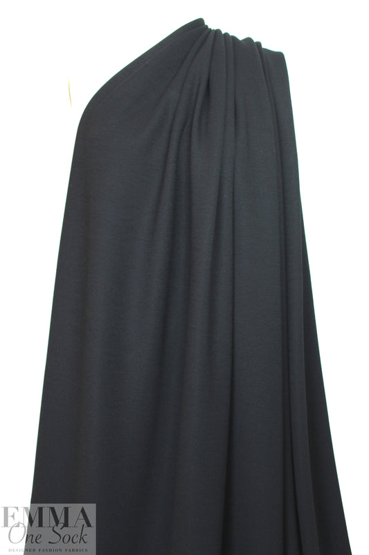 Italian wool/spandex doubleknit - black