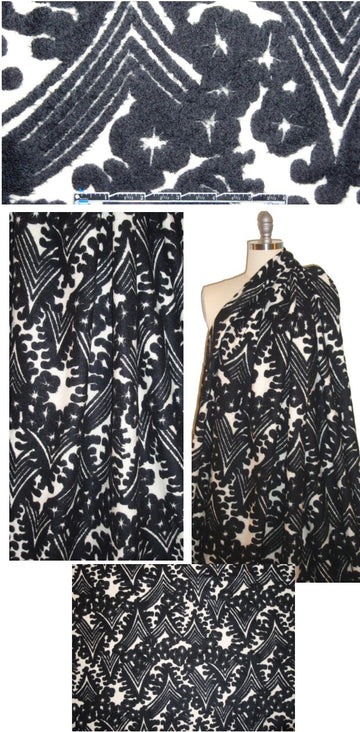 Italian boiled wool textured knit - decorative pattern