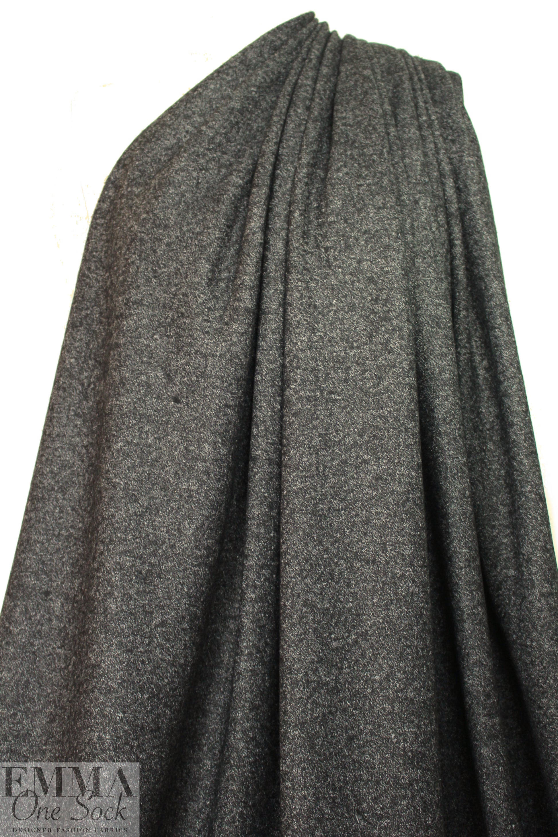 Italian wool melange sweater knit - black/silver 1.875 yd